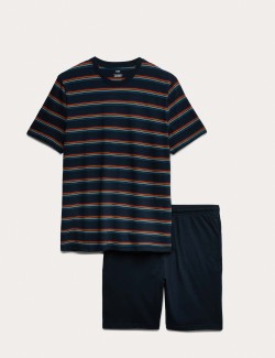 Pyžamová souprava s duhovými pruhy, z čisté bavlny