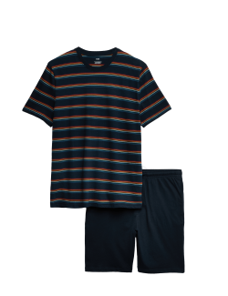 Pyžamová souprava s duhovými pruhy, z čisté bavlny