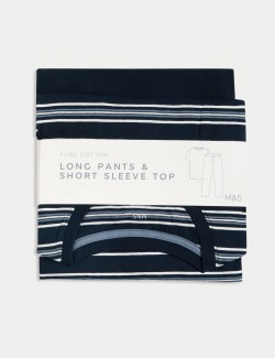 Pruhovaná pyžamová souprava z čisté bavlny