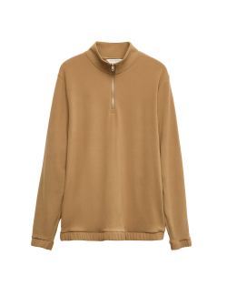 Luxusní fleecový top na doma s polovičními zipy