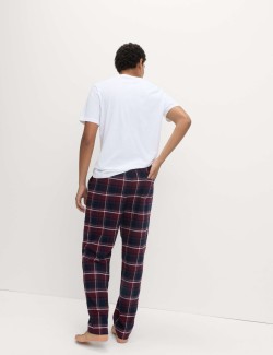 Pure Cotton Checked Loungewear Bottoms