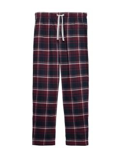 Pure Cotton Checked Loungewear Bottoms