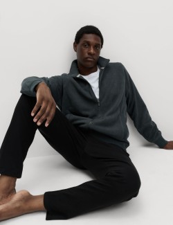 Flísový top na doma se zapínáním na zip a stojáčkem