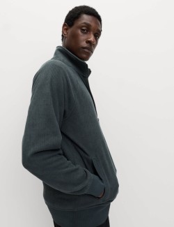 Flísový top na doma se zapínáním na zip a stojáčkem