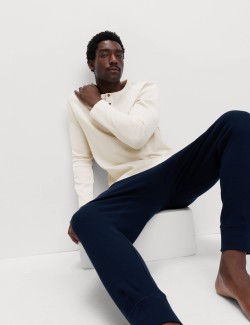 Bavlněný top Henley Loungewear