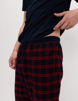 Kostkované pyžamové kalhoty ze 100% bavlny