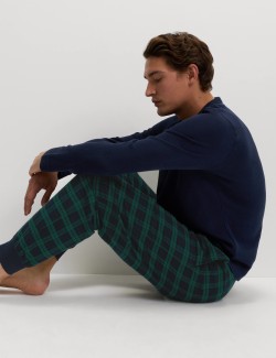 Pure Cotton Checked Pyjama Bottoms