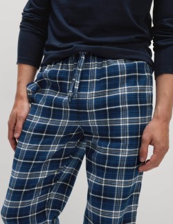 Kostkovaná pyžamová souprava z česané bavlny