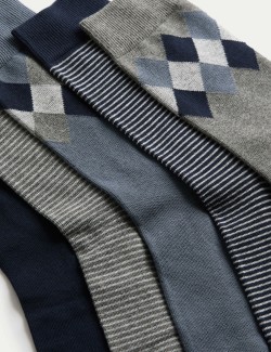 5pk Cool & Fresh™ Argyle Cotton Rich Socks