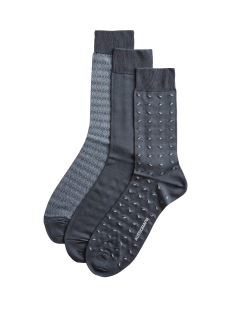 3 ks ponožek s mercerovanou bavlnou a různým vzorem