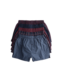 Tkané kostkované boxerky, z čisté bavlny, 5 ks v balení