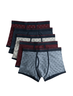 Trenýrky z bavlny se strečem a potiskem jelena, s technologií Cool & Fresh™, 5 ks