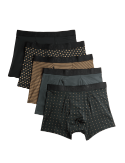 Trenýrky Microskin s geometrickým vzorem, sada 5 ks