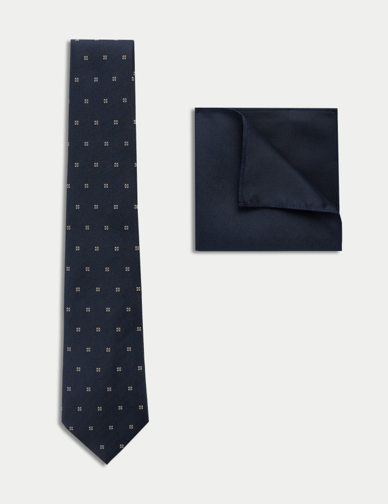 Geometric Tie & Pocket Square Set