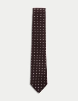 Silk Rich Geometric Tie with Wool