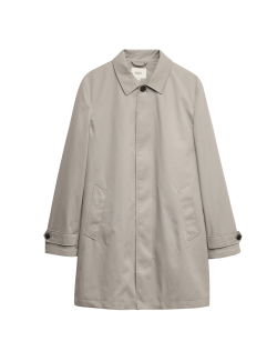 Podlouhlý kabát do deště ze směsi bavlny