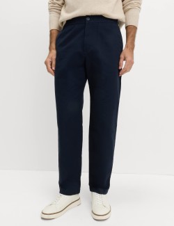 Pure Cotton Herringbone Trousers
