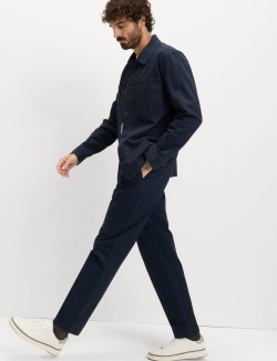 Kalhoty se vzorem rybí kosti, z čisté bavlny