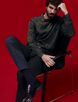 Košile s motivem květin, normální střih