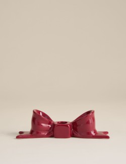 Keramický slavnostní svícen na stůl s dekorací ve tvaru mašle