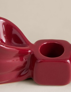 Keramický slavnostní svícen na stůl s dekorací ve tvaru mašle