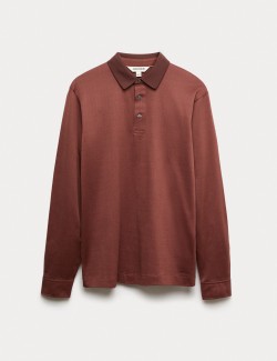 Texturovaná polokošile z čisté bavlny s dlouhými rukávy