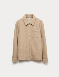 Wool Blend Zip up Fleece Jacket