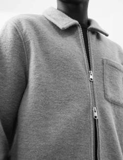 Wool Blend Zip up Fleece Jacket