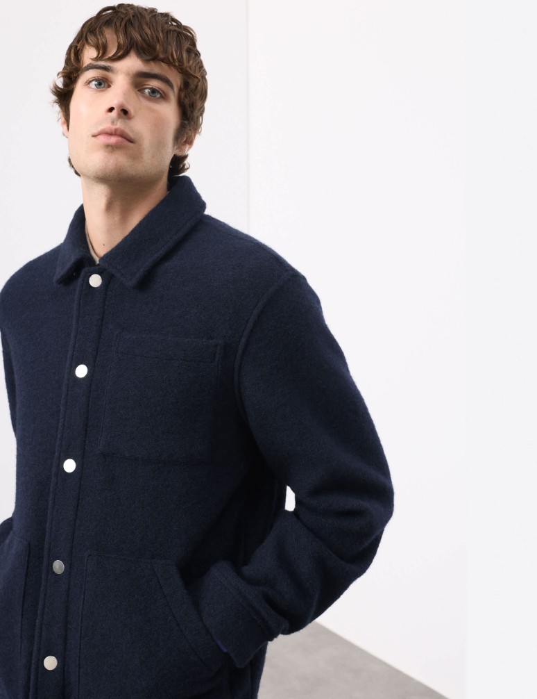 Flísová bunda ze směsi vlny se 3 kapsami