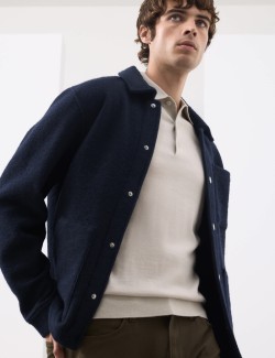 Flísová bunda ze směsi vlny se 3 kapsami