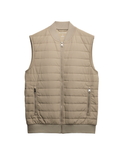 Prošívaná vesta se zapínáním na zip s technologií Stormwear™ a s vysokým podílem bavlny