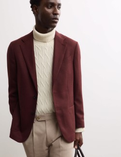 Pure Cashmere Diagonal Roll Neck Jumper