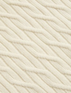 Pure Cashmere Diagonal Roll Neck Jumper