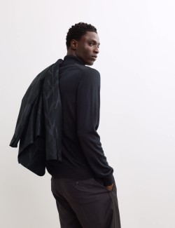 Extra Fine Merino Roll Neck Jumper with Silk