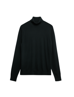 Extra Fine Merino Roll Neck Jumper with Silk