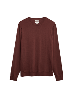 Extra Fine Merino Wool Crew Neck Jumper with Silk