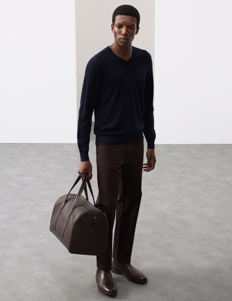 Pure Extra Fine Merino Wool V-Neck Jumper