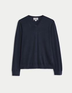 Pure Extra Fine Merino Wool V-Neck Jumper