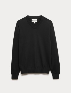 Čistě bavlněný svetr s výstřihem do V