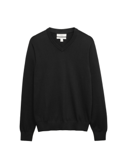 Čistě bavlněný svetr s výstřihem do V