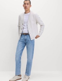 Kardigan s klikatým vzorem a výstřihem do V a vlnou