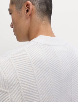 Kardigan s klikatým vzorem a výstřihem do V a vlnou