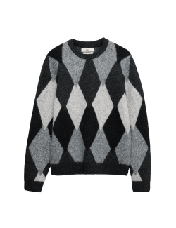 Pletená vesta ze směsi bavlny s kulatým výstřihem