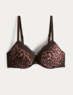 Jasmine Lace Wired Printed Plunge Bra