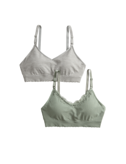 2 ks bezešvých těhotenských podprsenek bez kostic pro kojící