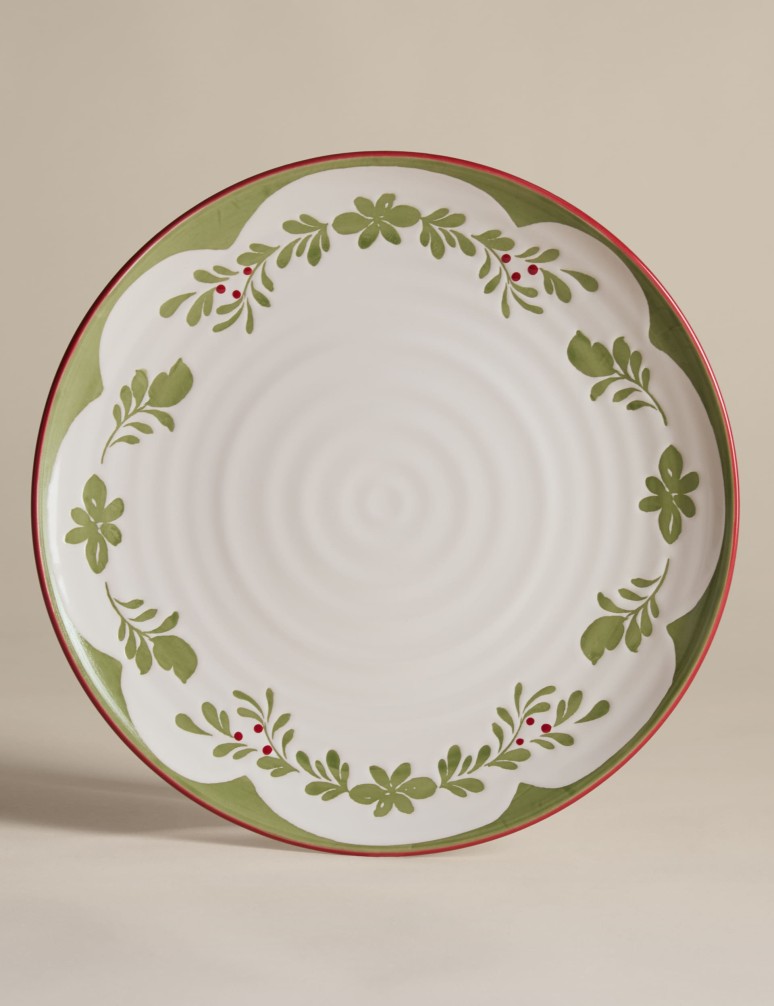 Talíř s motivem zimního listí