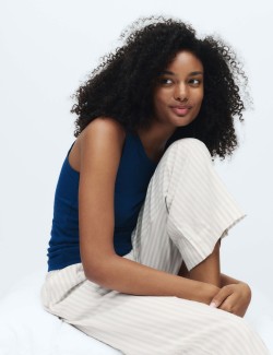 Pruhované pyžamové kalhoty z čisté bavlny, 2 ks v balení