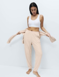 Ribbed Cuffed Hem Pyjama Bottoms