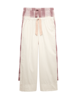 2pk Pure Cotton Printed Pyjama Bottoms