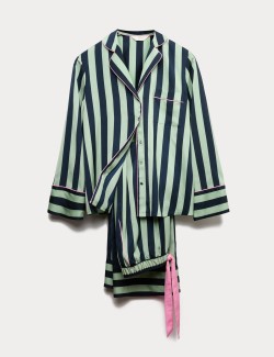 Striped Revere Wide Leg Pyjama Set